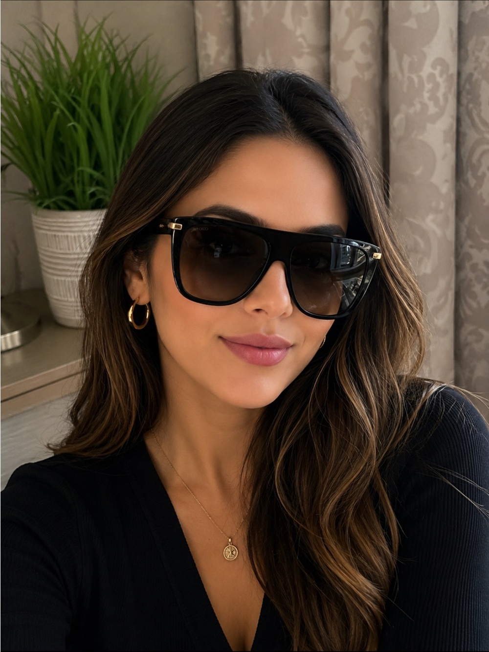 Jimmy Choo Oversized Sunglasses - Classic Shield Style